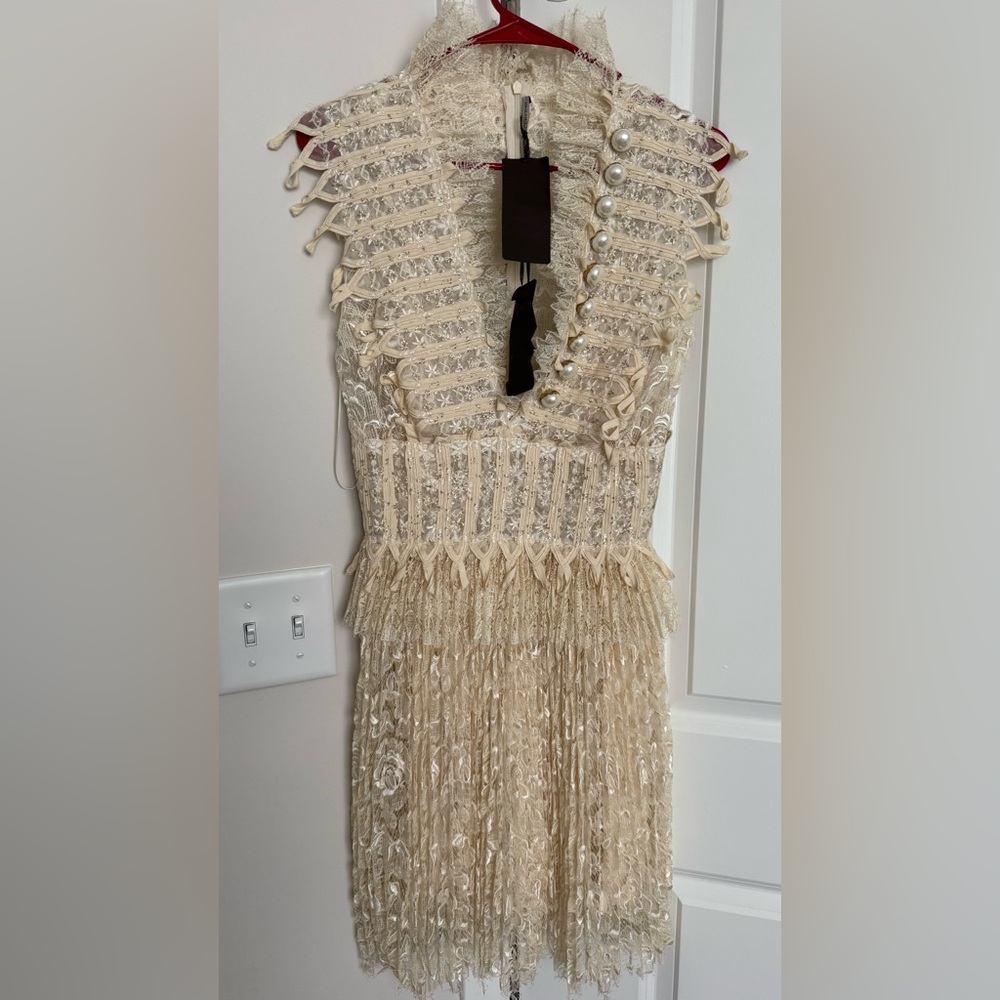 Ermanno Scervino Lace Corset Dress Pearl Buttons IT 40 NWT Rare